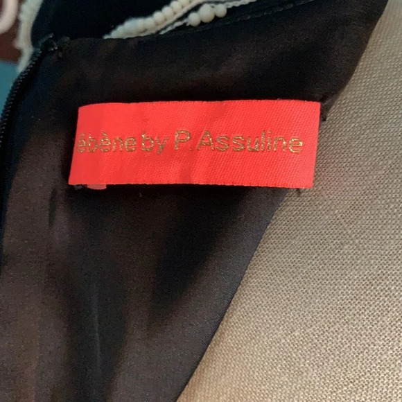 Ebene by P. Assuline black faux pearls/gems dress size  2 - Picture 4 of 5